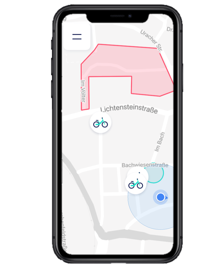 Die Kooperation mit der Firma Tier ermöglicht Münsingen ein e-Bike Sharing-Angebot im Biosphärengebiet Schwäbische Alb. Das Handy mit der TIER-App.