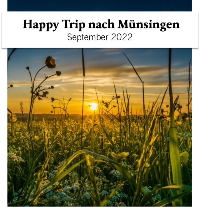 Newsletter September 2022 in Münsingen im Biosphärengebiet Schwäbische Alb. Ein Bild einer sommerlichen Blumenwiese im Sonnenuntergang. Darüber ein Banner mit der Aufschrift des Themas.
